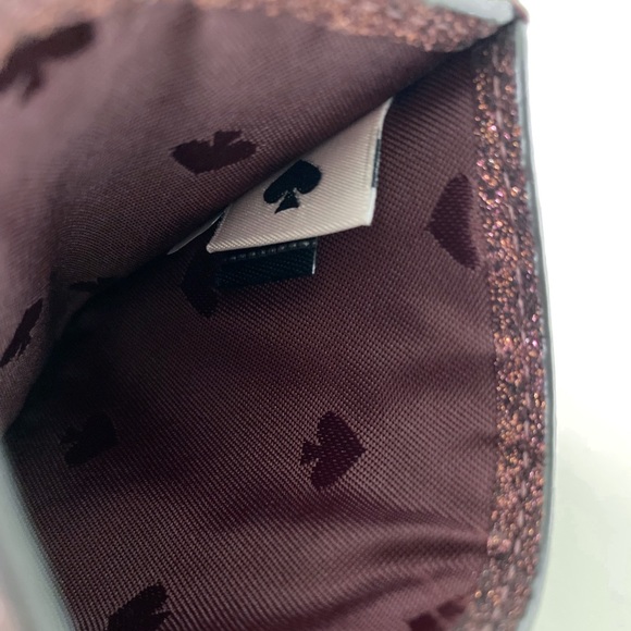 ♠️Kate Spade Shimmy Glitter Cardholder Card Holder Case Wallet Deep Nova Red NWT - Picture 5 of 7